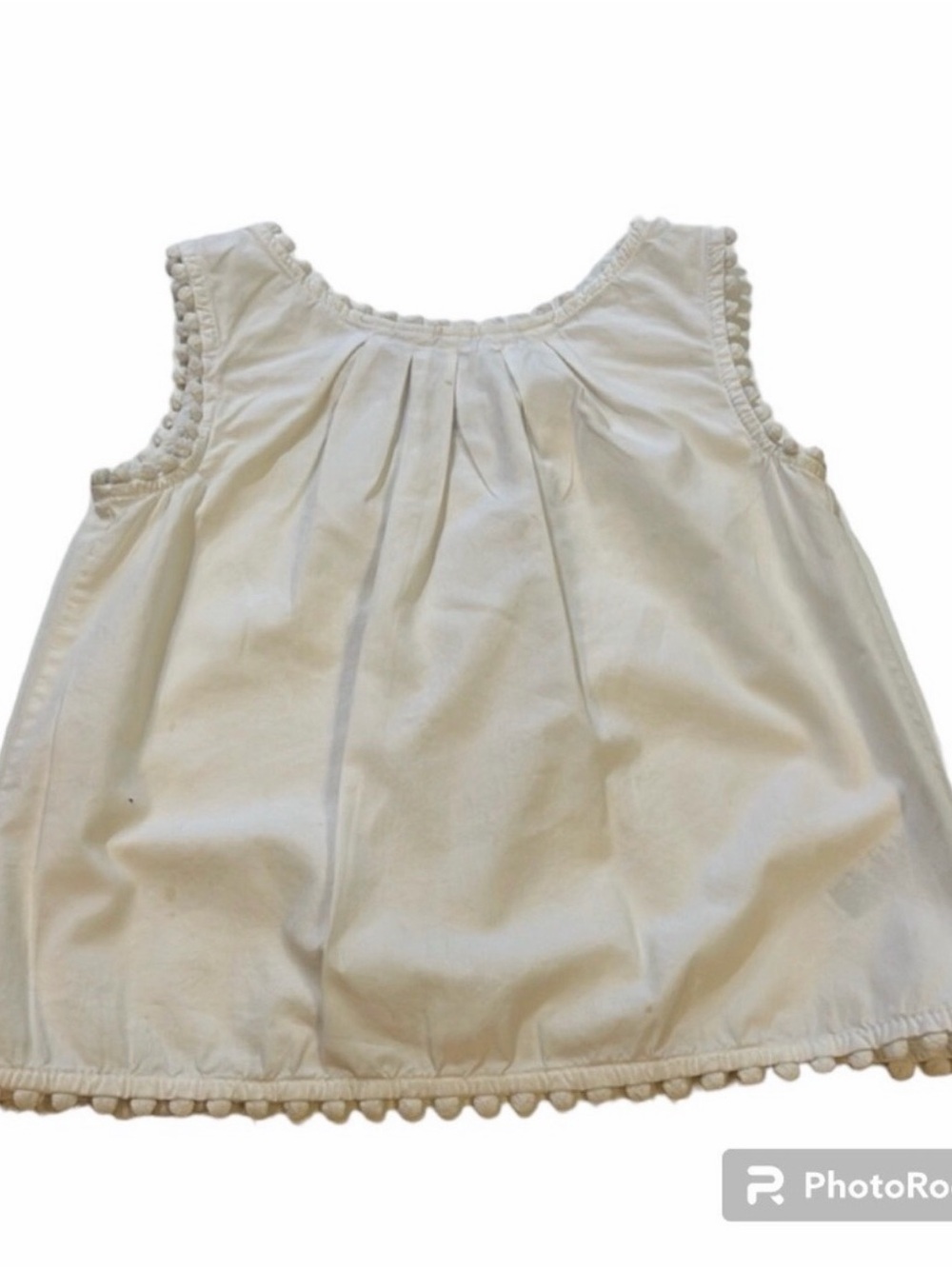 Carter's Cream Pom-Trim Sleeveless Tank Top